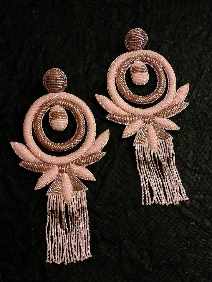 Badrah Baby Pink Handmade Earrings