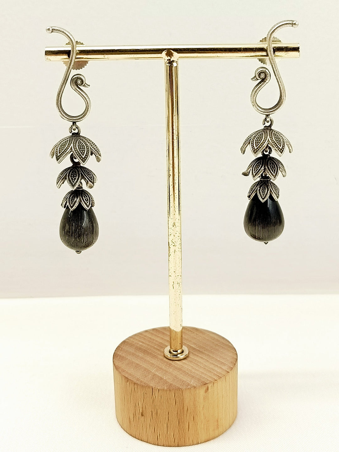 Komal Black Oxidized Jhumki - Earrings 6.5 cm