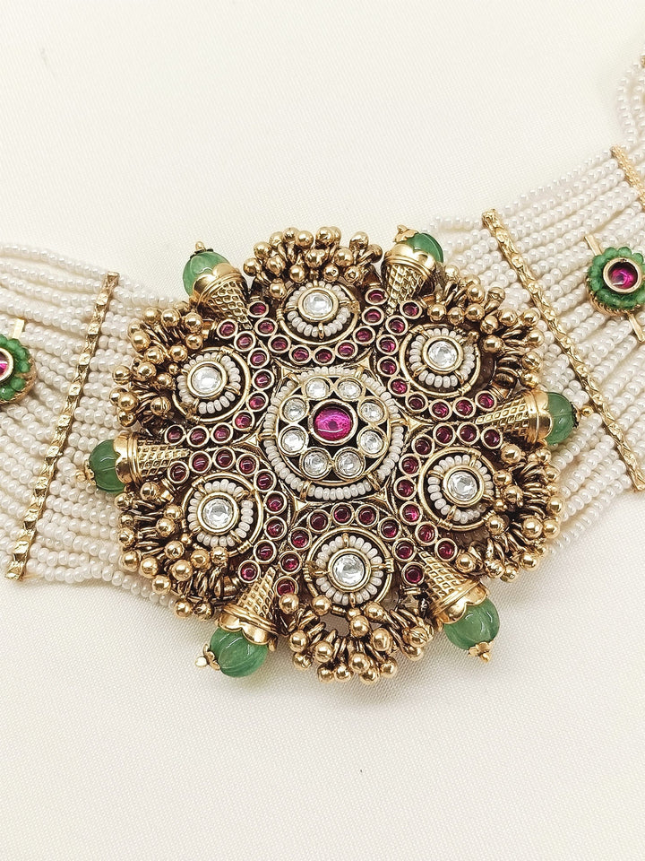 Masozi R&G Kundan Necklace Set