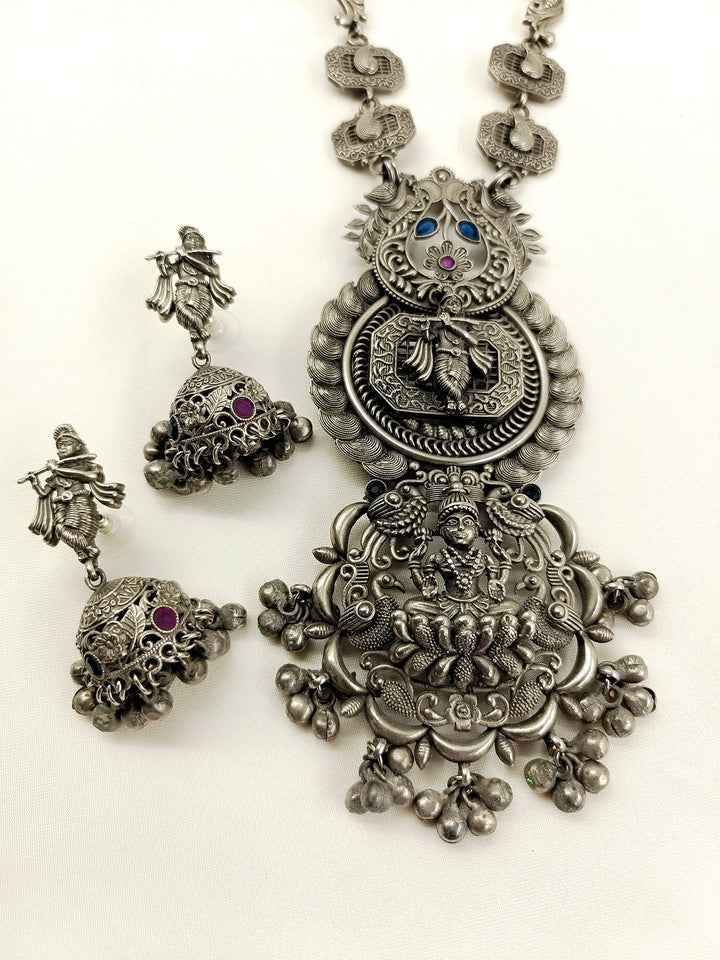 Yashvi Blue Oxidized Necklace Set