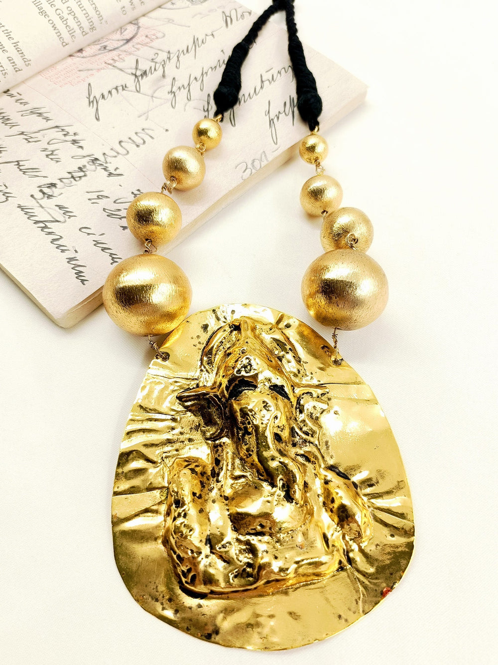 Nayan Golden Tribal Men's Neckpiece - Antique Gold-Plated
