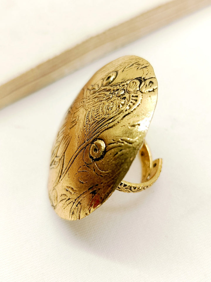 Deepa Golden Tribal Finger Ring