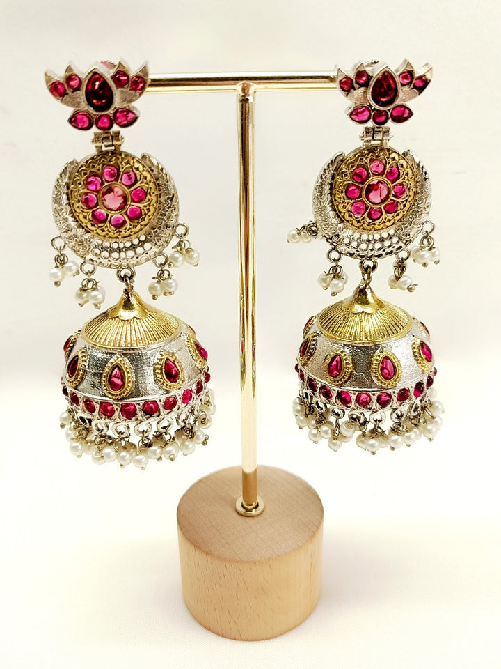 Dami Majenta Oxidized Jhumki