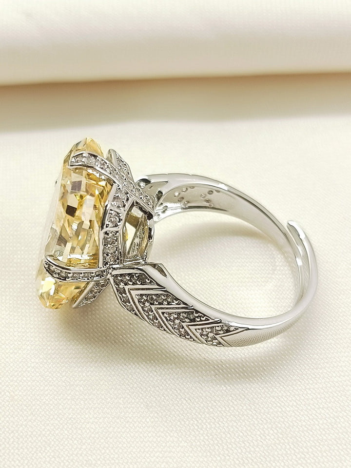 Gori Yellow American Diamond Finger Ring