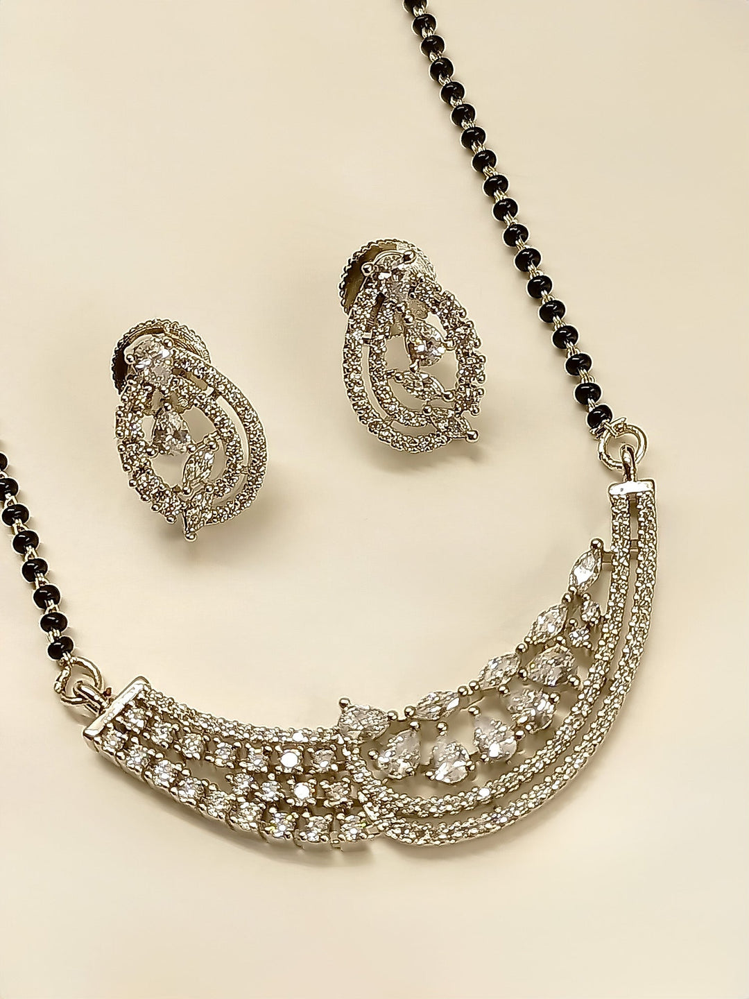 Samash White American Diamond Mangalsutra