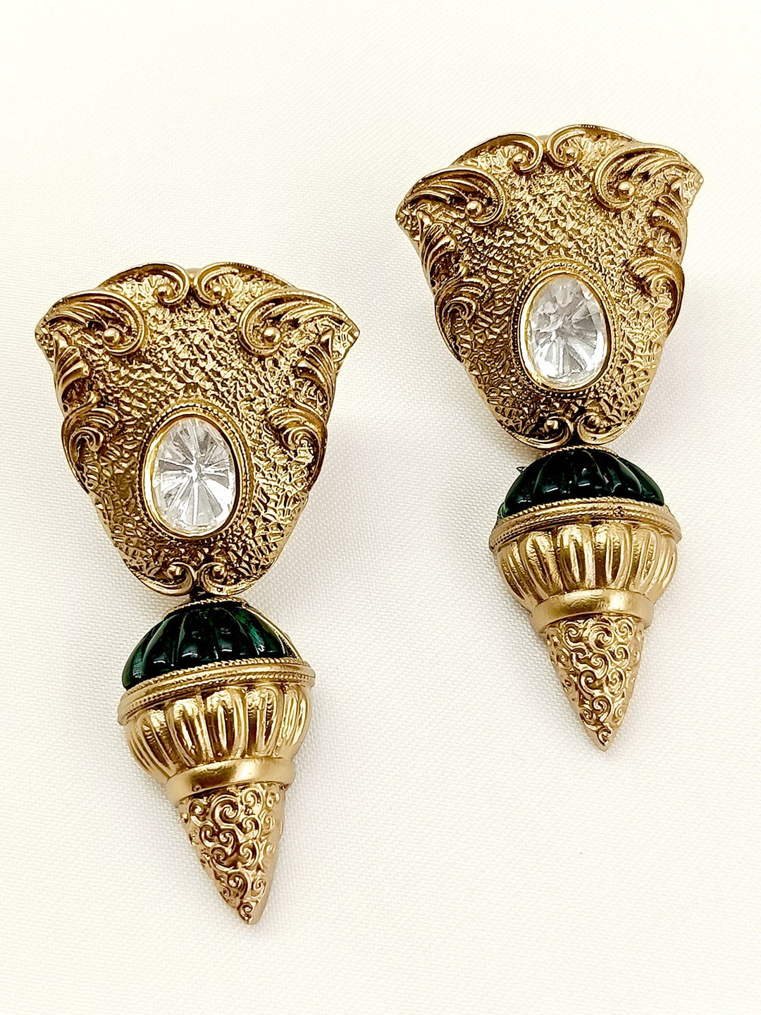 Dayamai Green Victorian Earrings