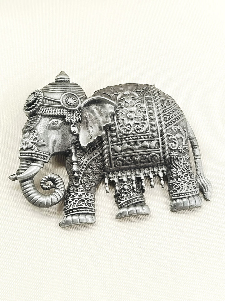 Shlok Grey Elephant Men's Brooch
