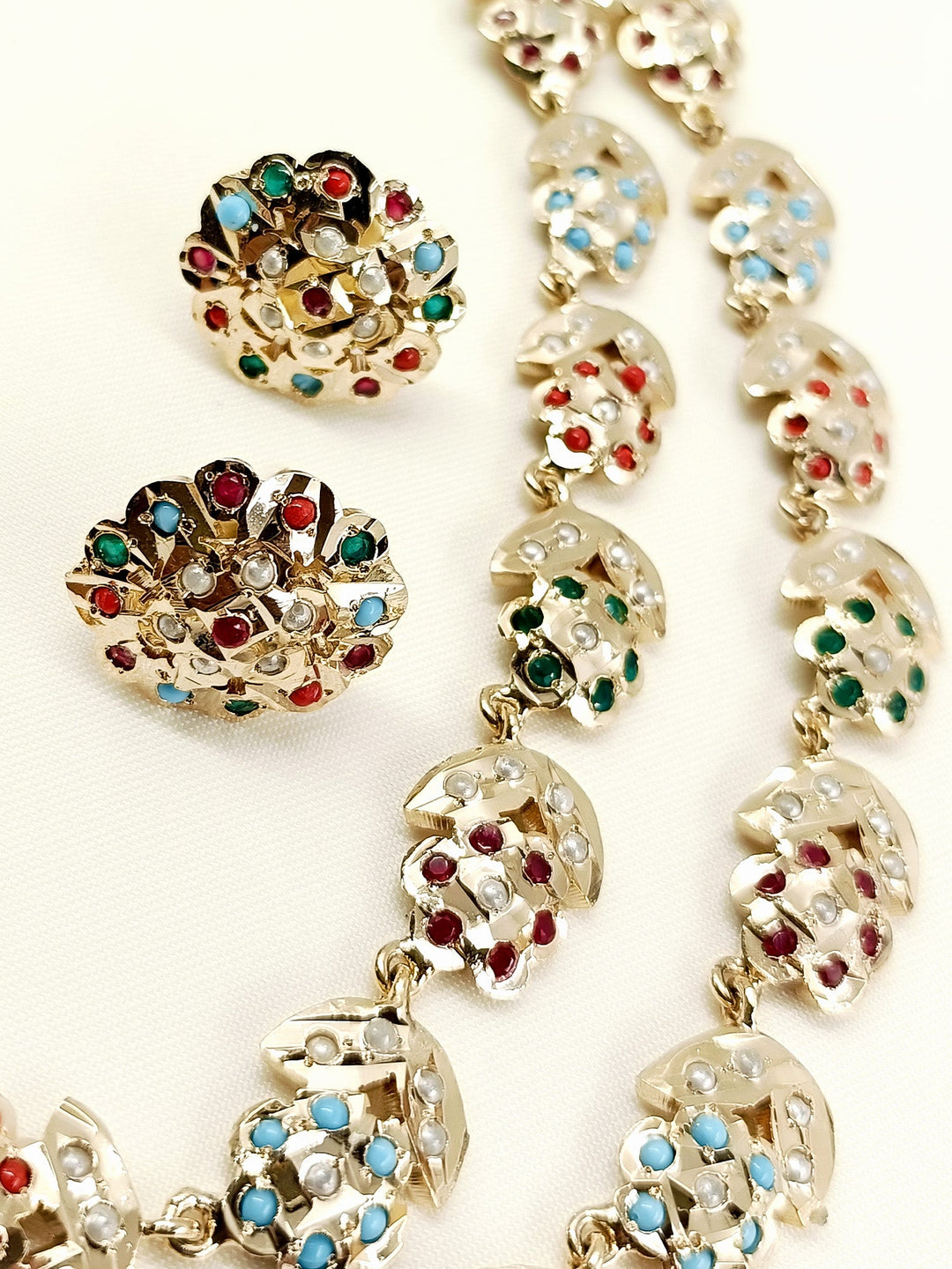Sneha Multi Colour Jadau Necklace Set