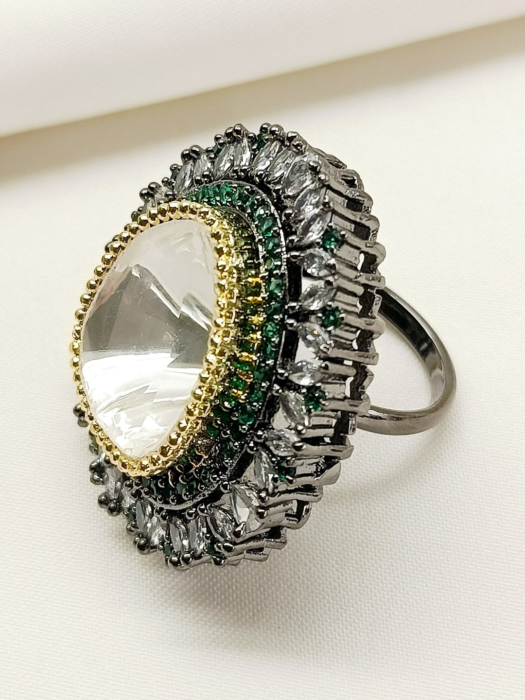 Myla Green Victorian Finger Ring