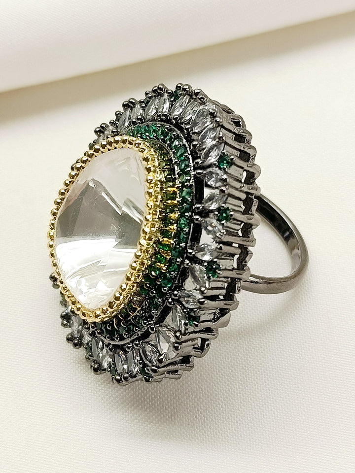 Myla Green Victorian Finger Ring