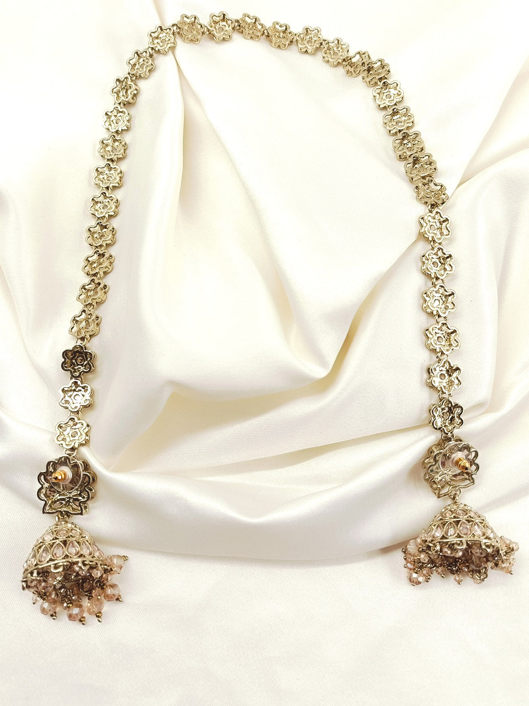 Anuprabha Copper Polki Jhumki With Sheeshpatti