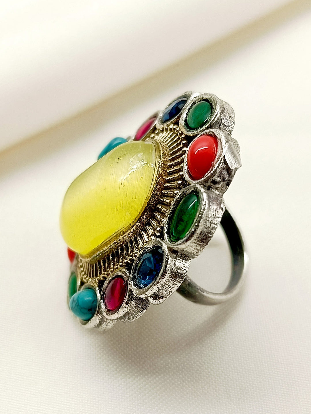 Nema Multi Colour Oxidized Finger Ring