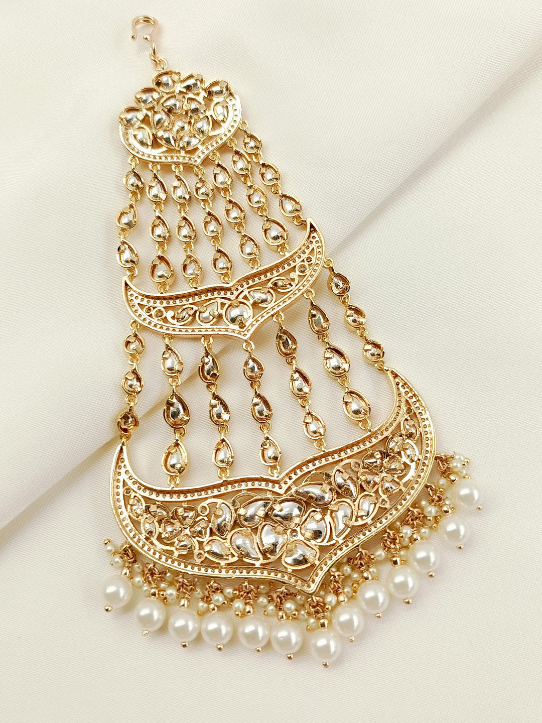 Baina White Kundan Passa