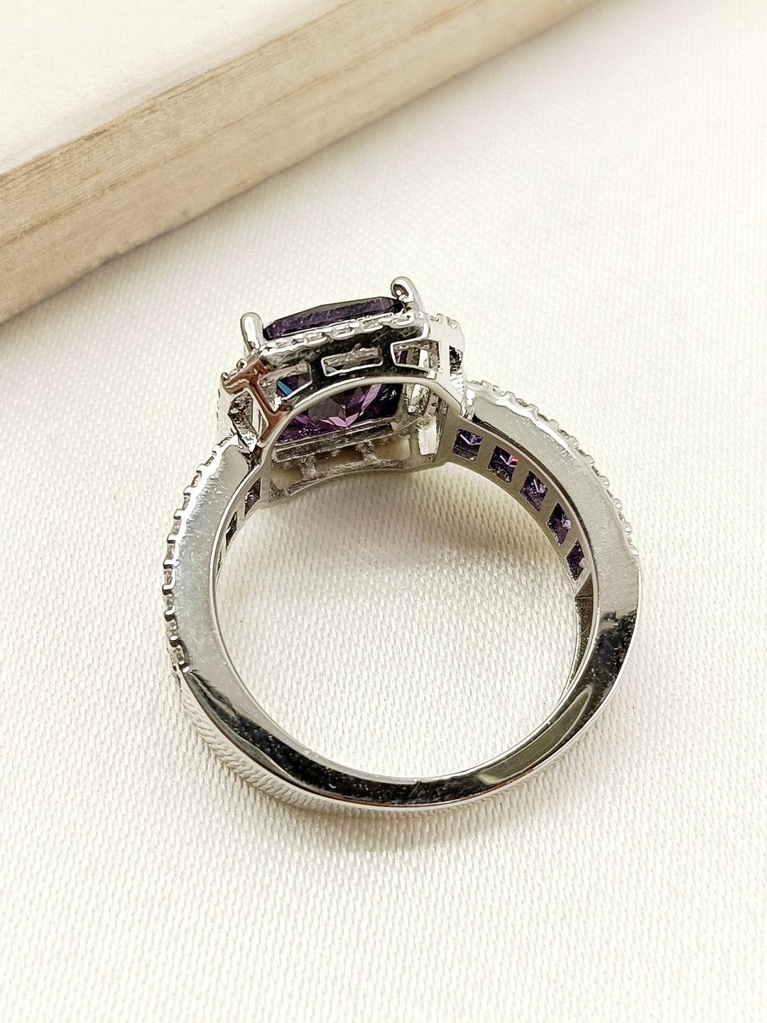 Deepti Purple American Diamond Finger Ring