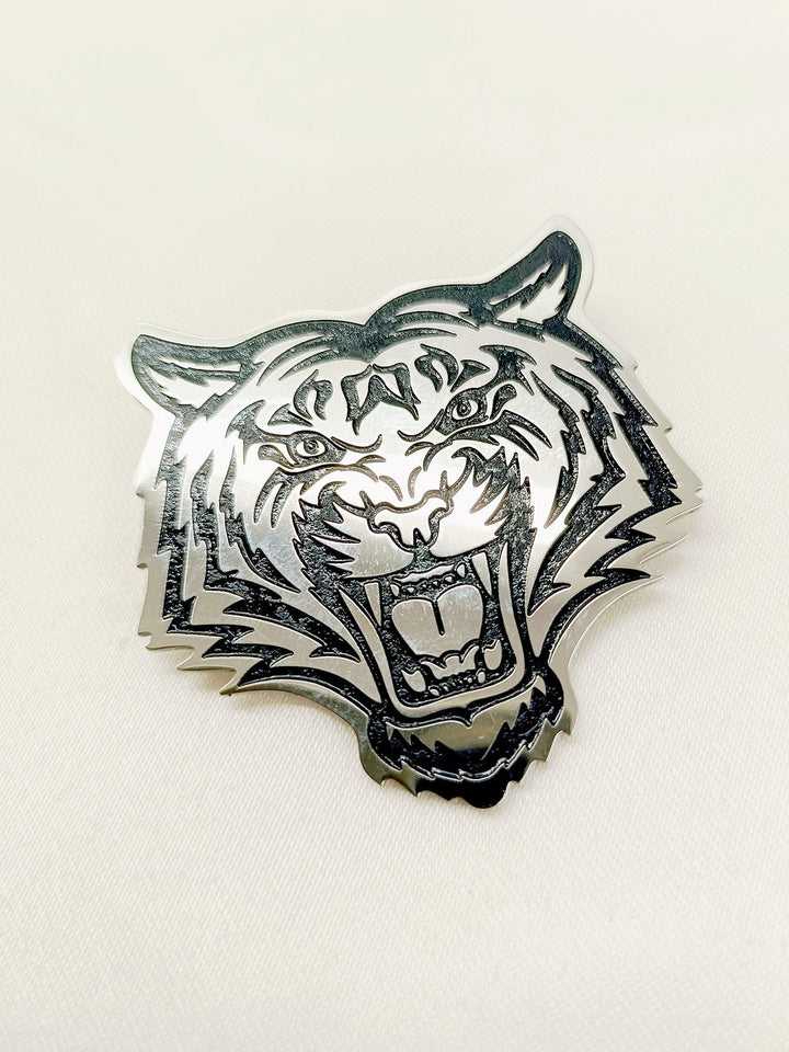 Saanvi Silver Tiger Men's Brooche