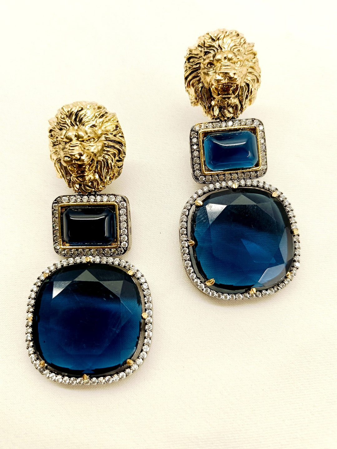 Kallie Navy Blue Victorian Earrings