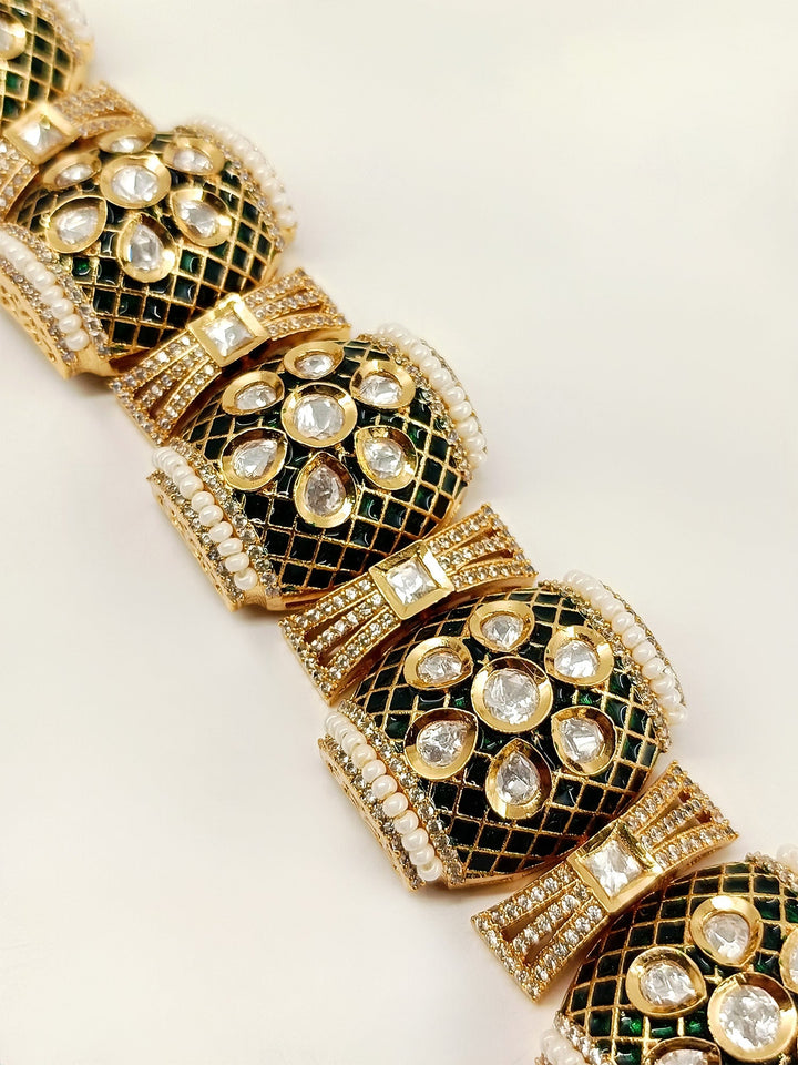 Niyati Green Kundan Bracelet