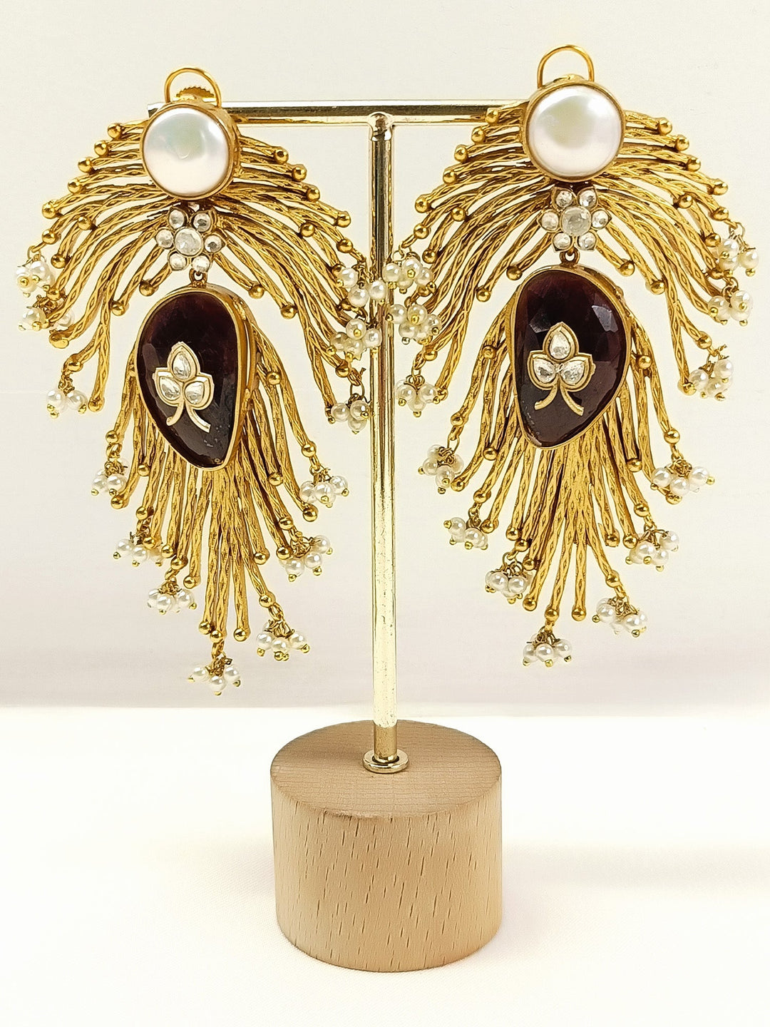 Madison Ruby Boutique Royal Feather Earrings
