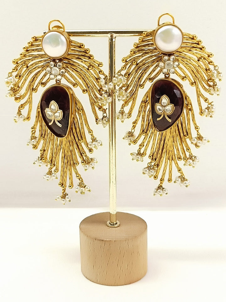 Madison Ruby Boutique Royal Feather Earrings