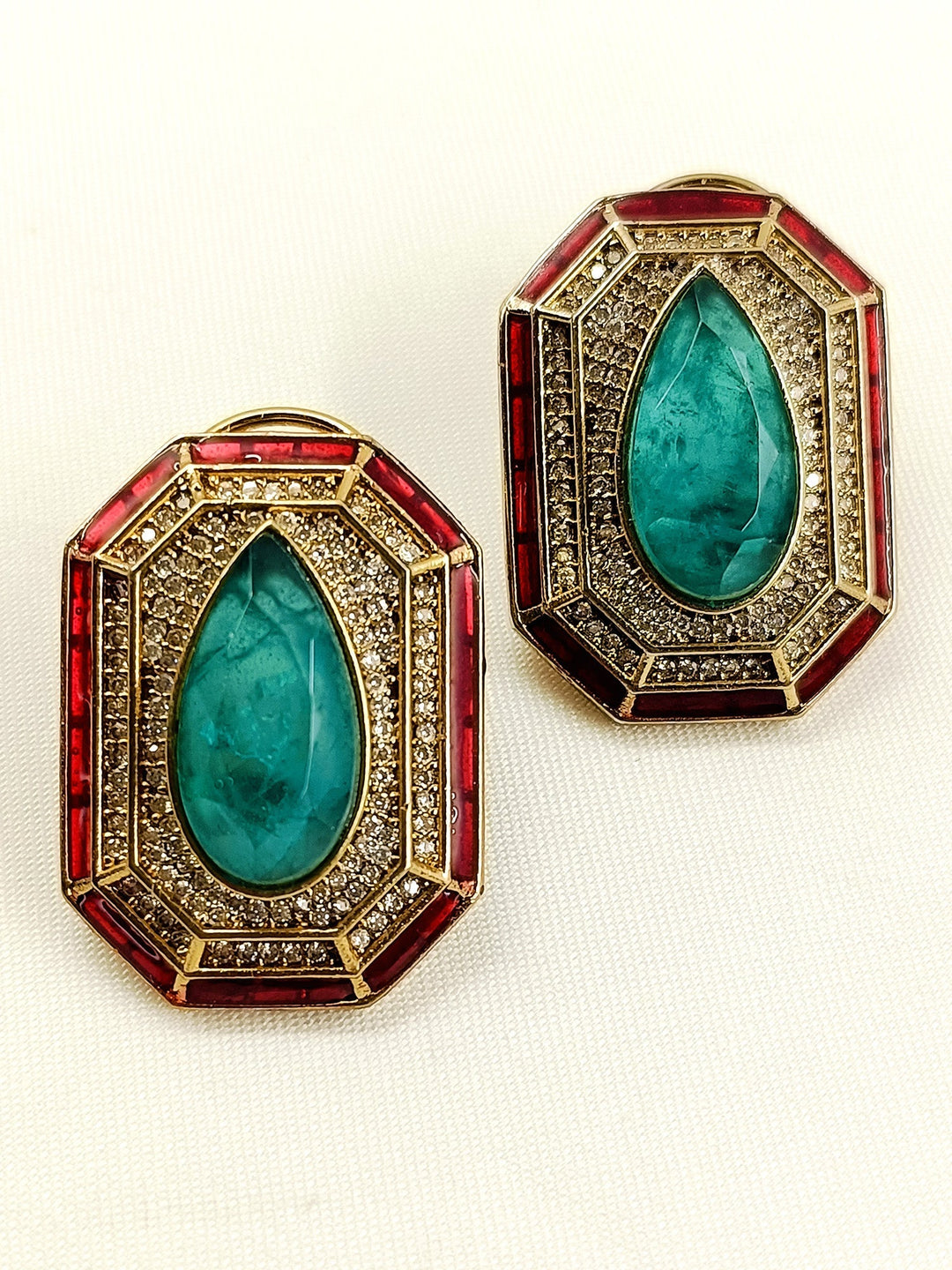 Anjita R&amp;G Victorian Tops - Earrings Antique Gold Plating 3