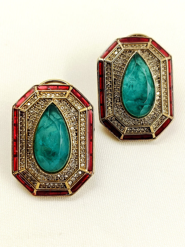 Anjita R&amp;G Victorian Tops - Earrings Antique Gold Plating 3