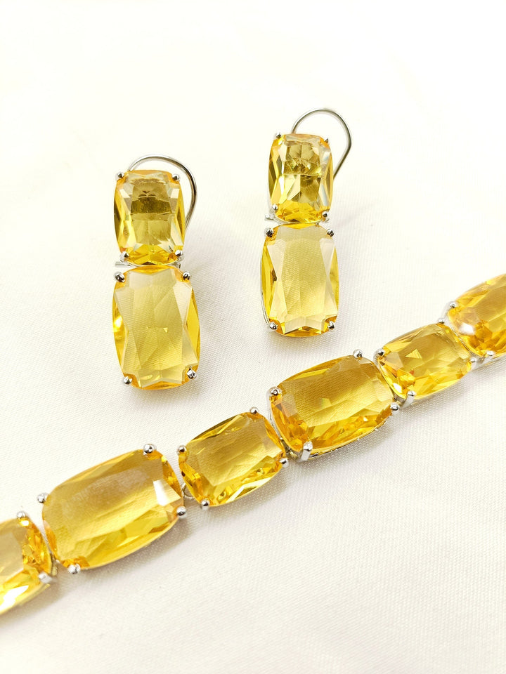 Zuhi Yellow Swarovski Stone Combo Set