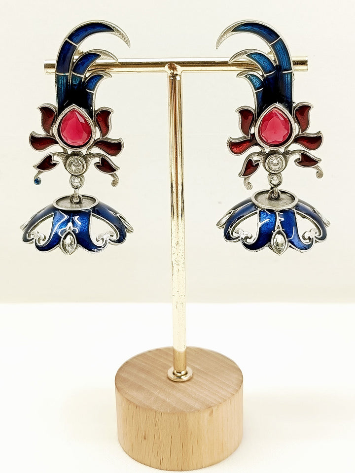 Katha Multi Colour Oxidized Jhumki