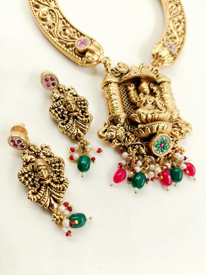Chinmayi R&amp;G Antique Hasli Styled Necklace Set