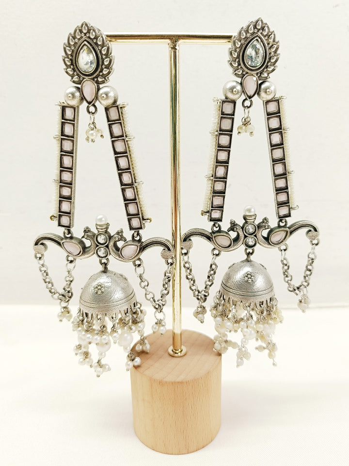 Ranjeeta Pink Oxidized Jhumki