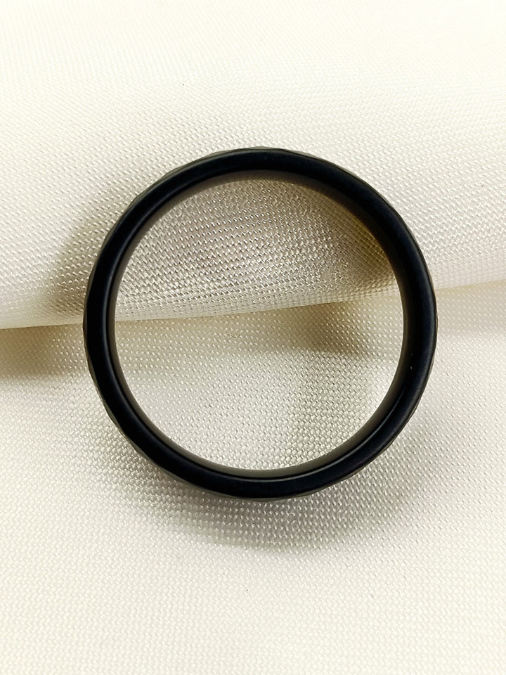 Anand Black Faceted Band Men&