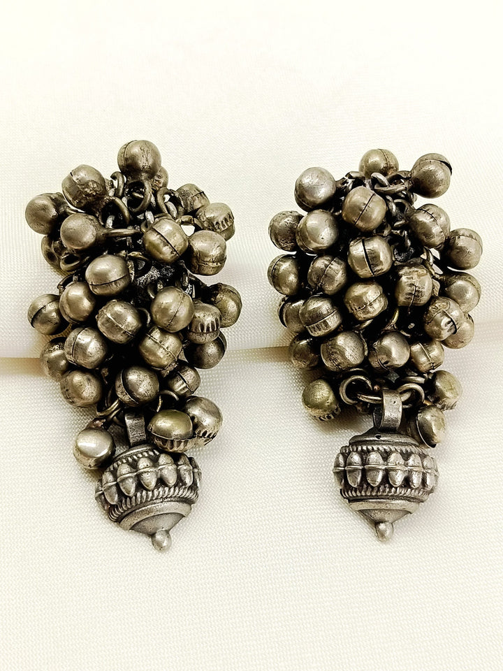 Maddie Plain Oxidized Tops - Silver Plating Earring