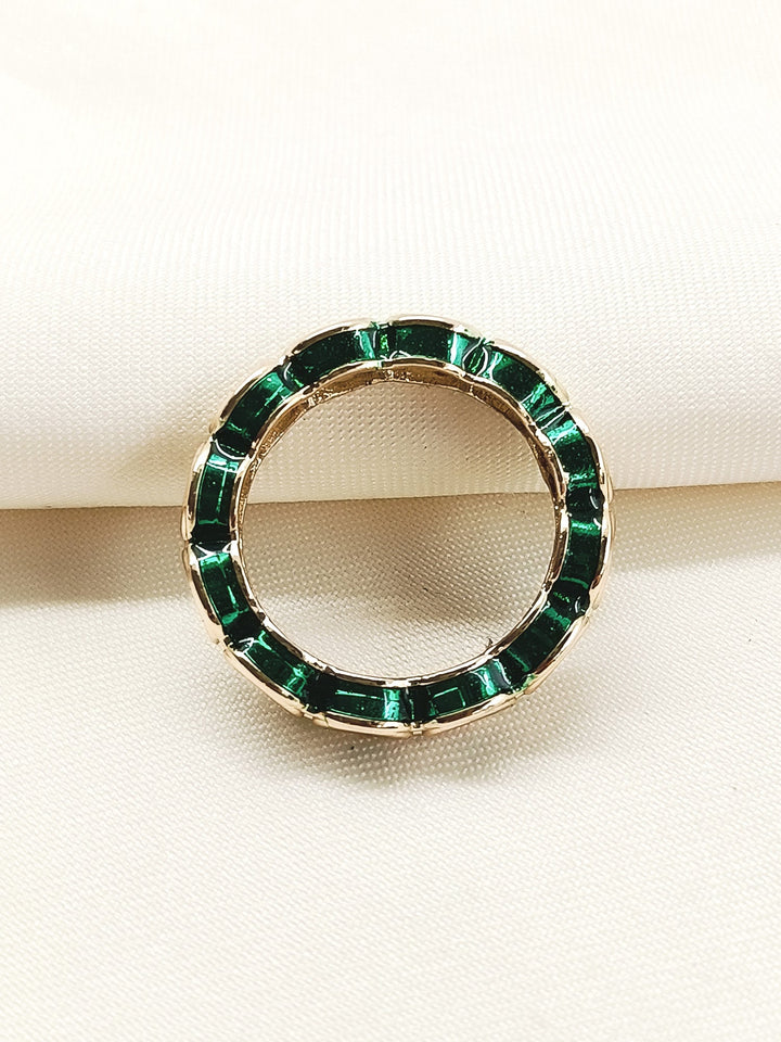 Advika Green Kundan Finger Ring