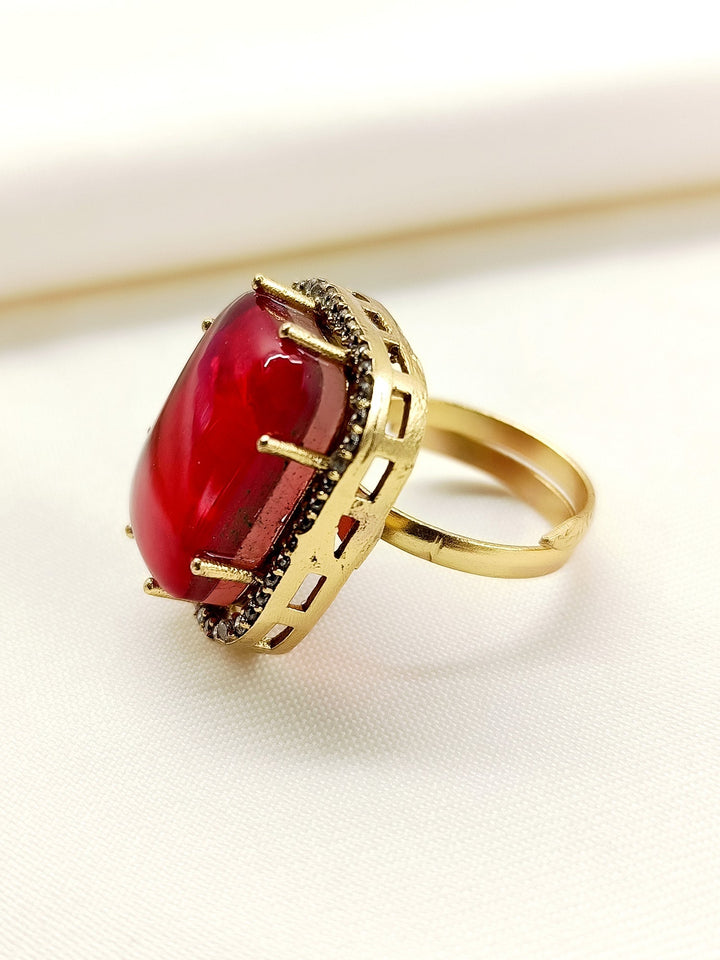 Inakshi Ruby American Diamond Finger Ring