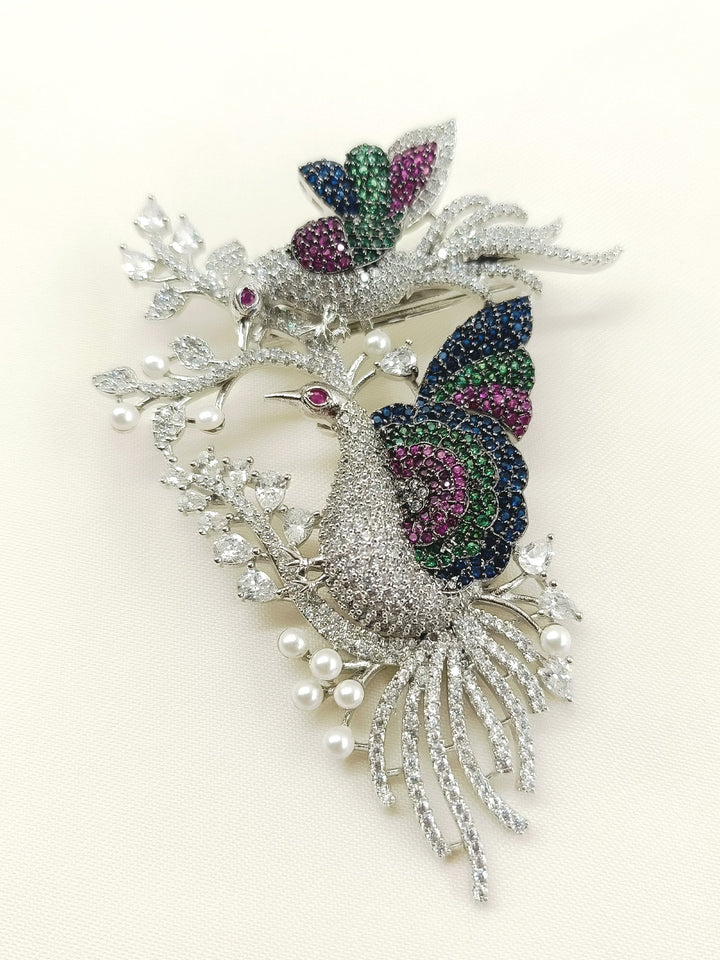Shrishti Multi Colour Peacock Brooch