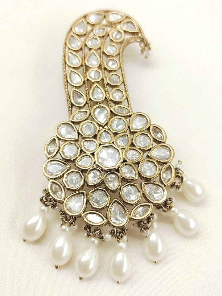 Veer White Pearl Dulha Kalgi - 9.5 cm Groom