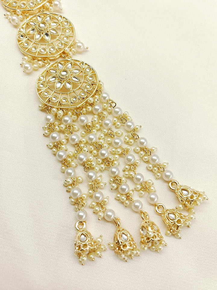 Yashika White Braid Accessories In Kundan