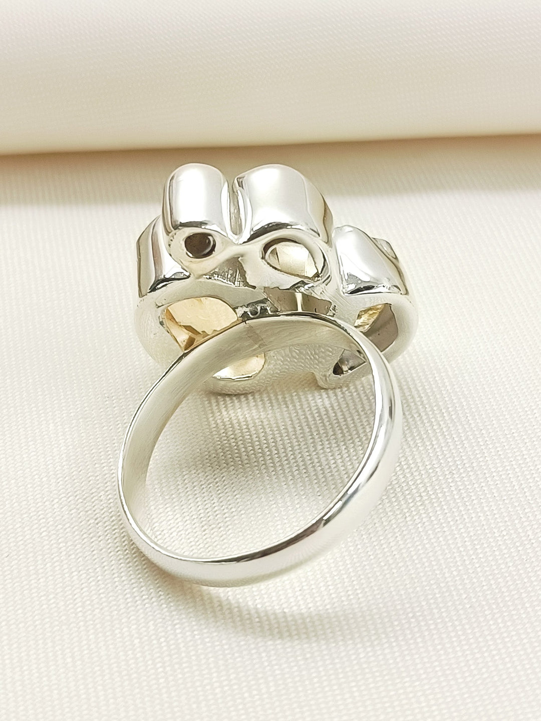 Prachi Multi Colour 92.5 Silver Citrine Stone Finger Ring