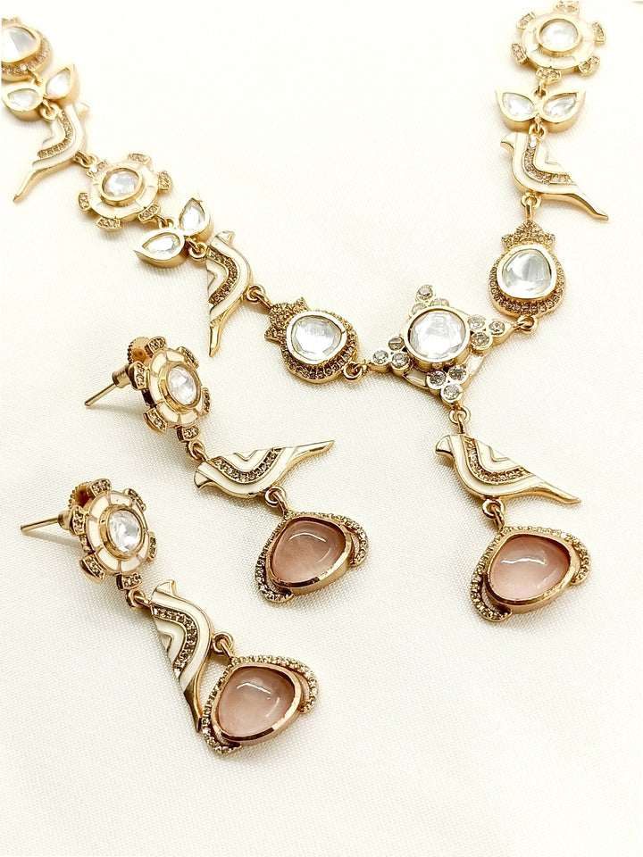 Anushri White Kundan Set