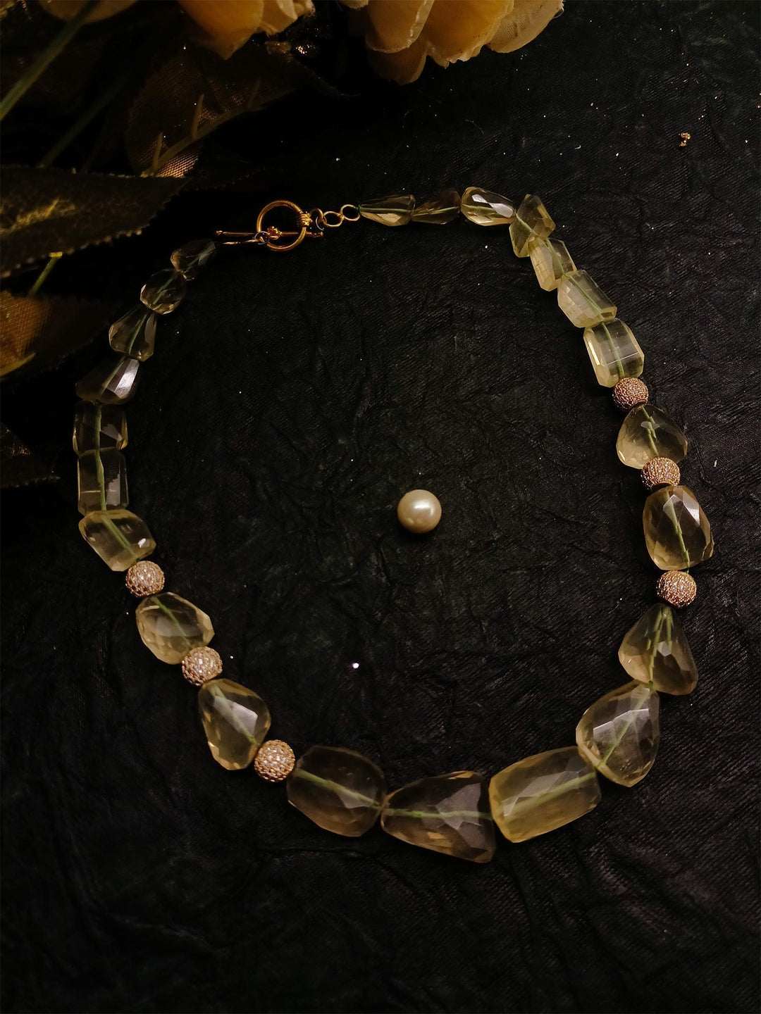 Chandana Light Green Quartz Neckpiece