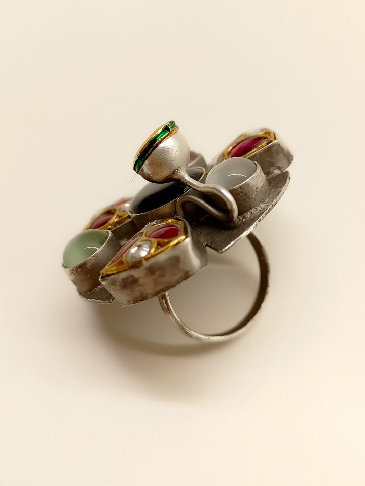 Anamika Multi Colour Oxidized Finger Ring