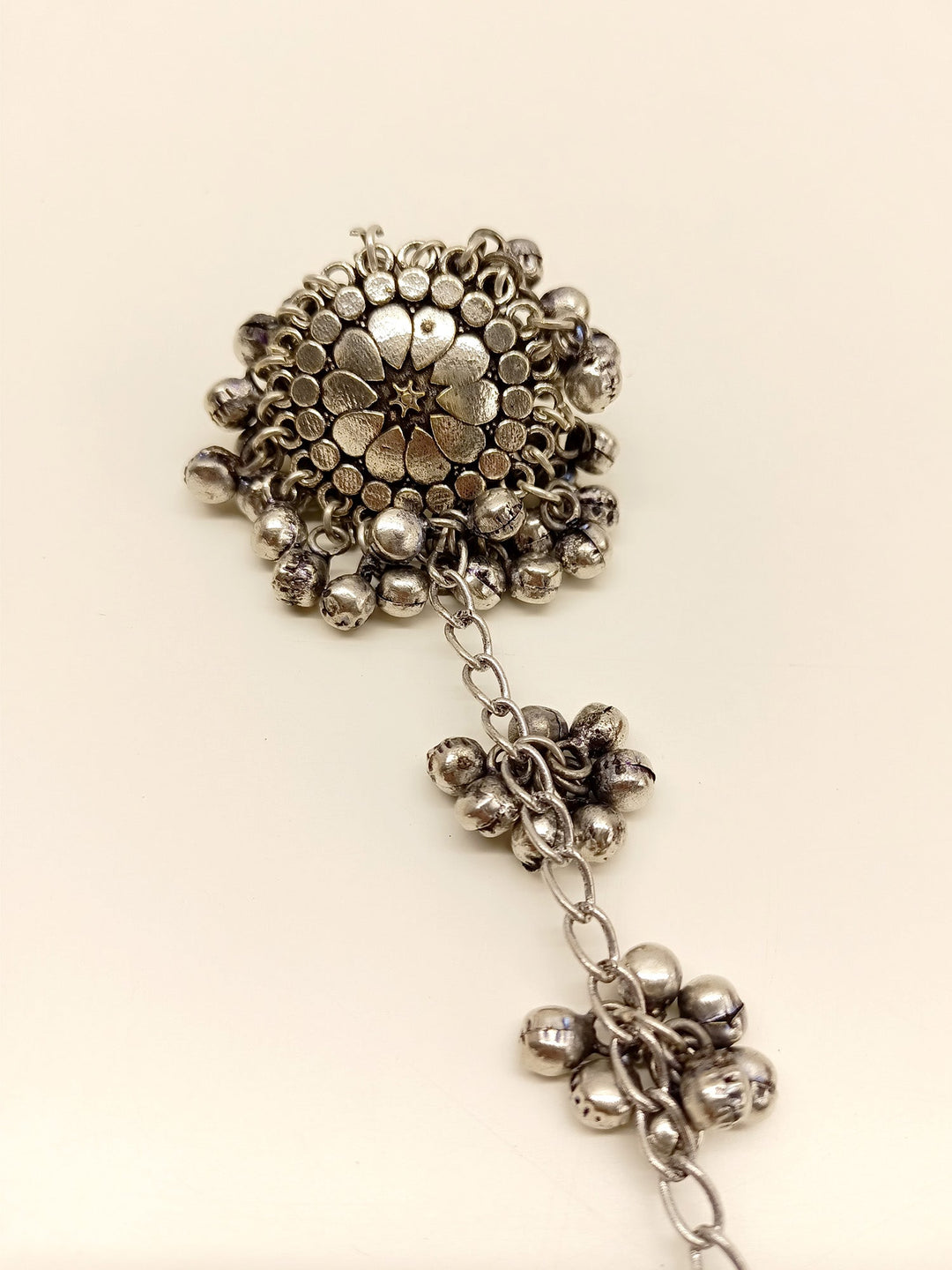 Blessy Oxidized Silver Hathphool