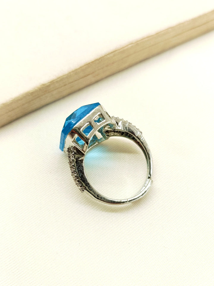 Stella Sky Blue American Diamond Finger Ring