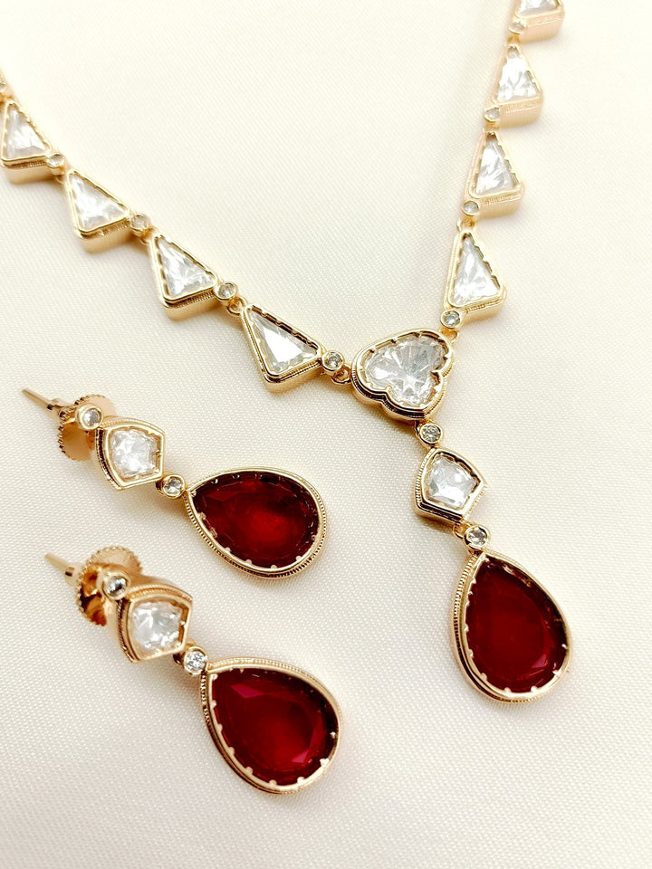 Angelica Ruby Kundan Necklace Set