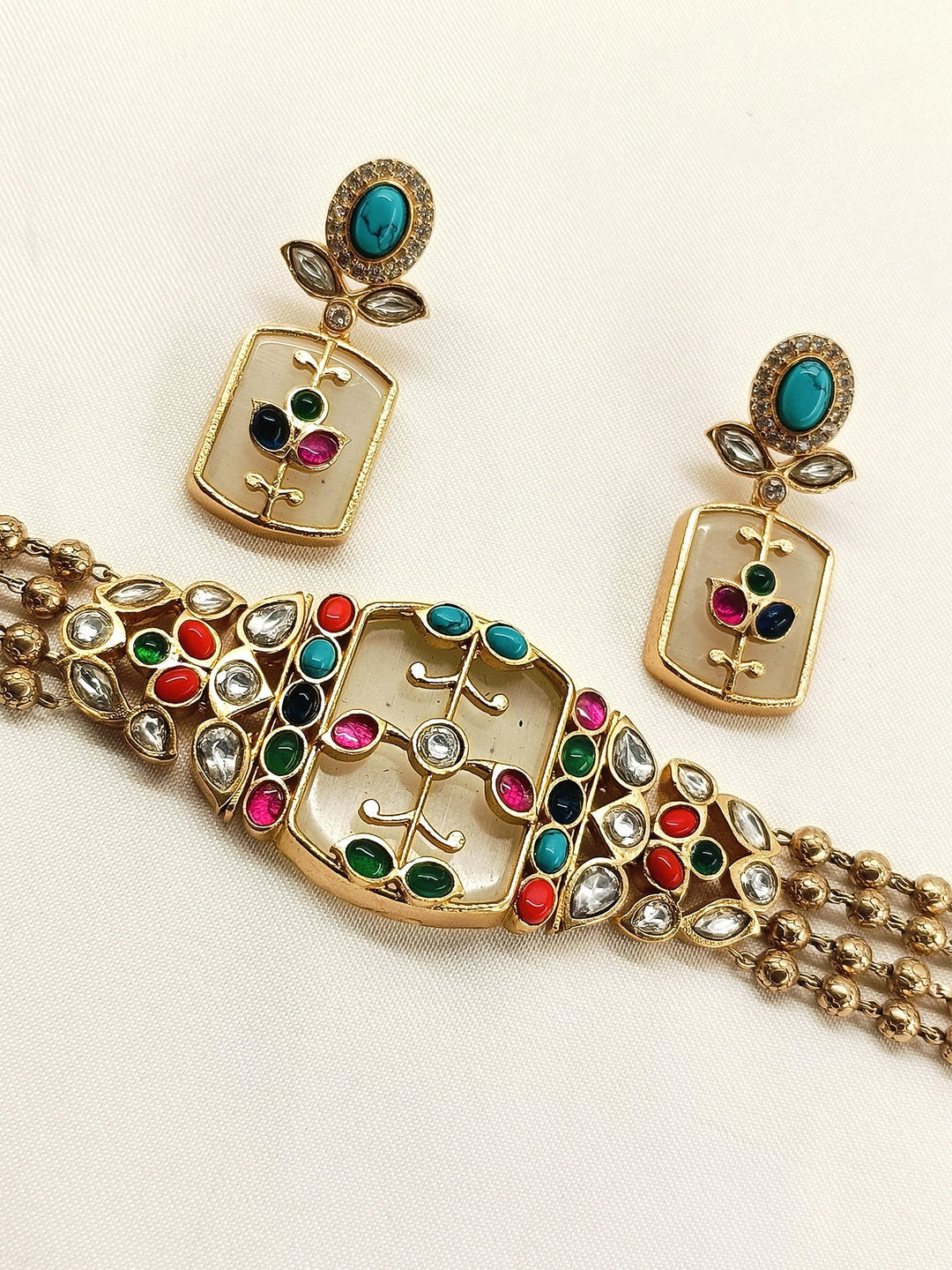 Anantya Multi Colour Kundan Choker Set