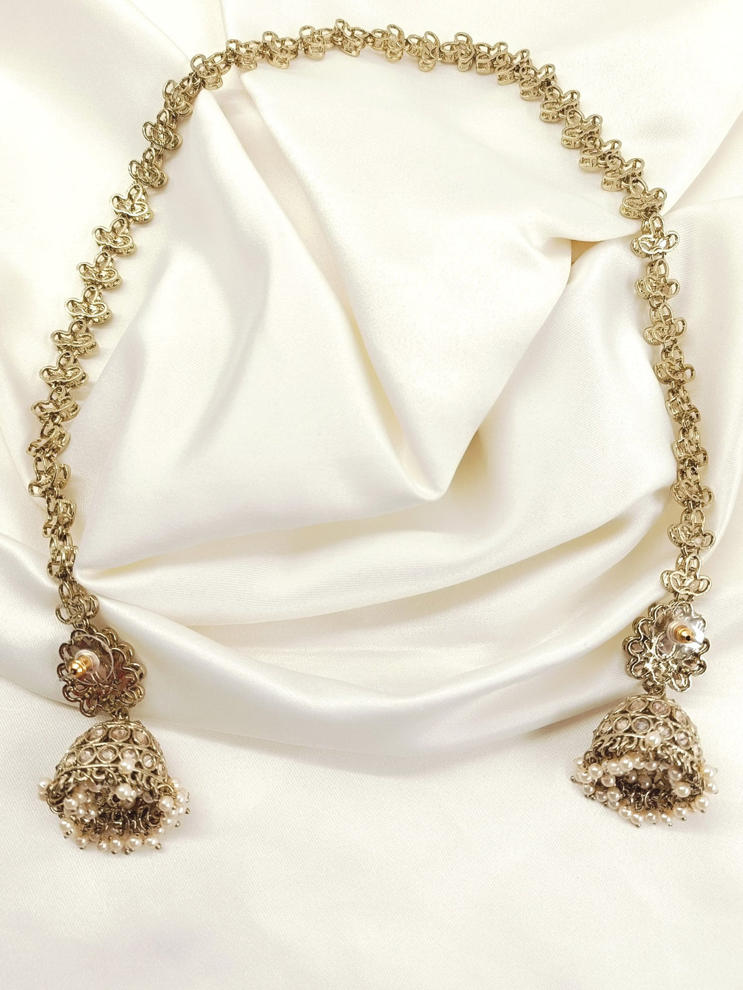 Leela Copper Polki Jhumki With Sheeshpatti