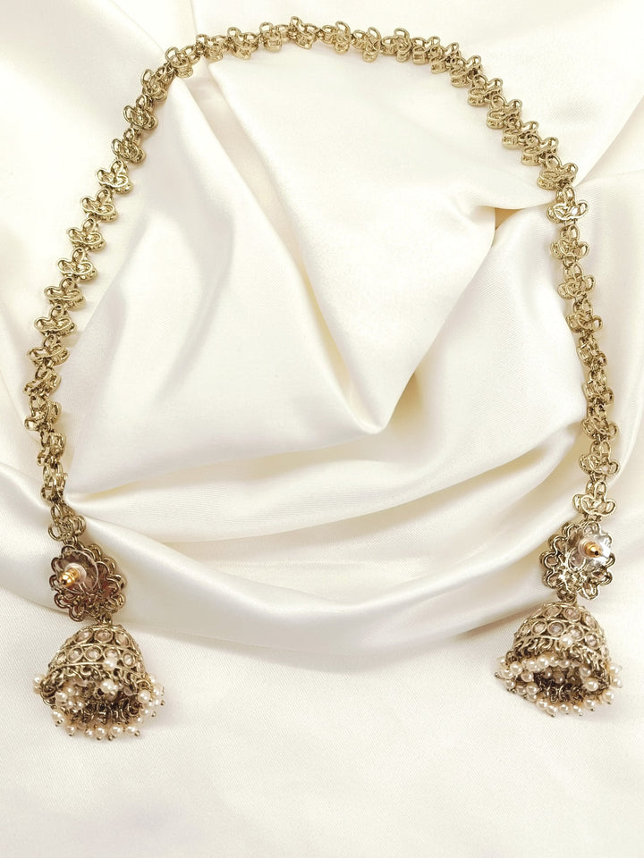 Leela Copper Polki Jhumki With Sheeshpatti