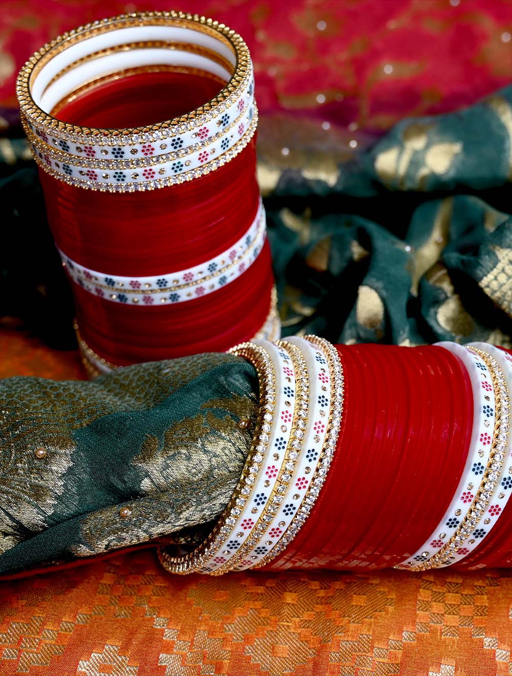 Kalyani Traditional Maroon And White Bangle Punjabi Chura