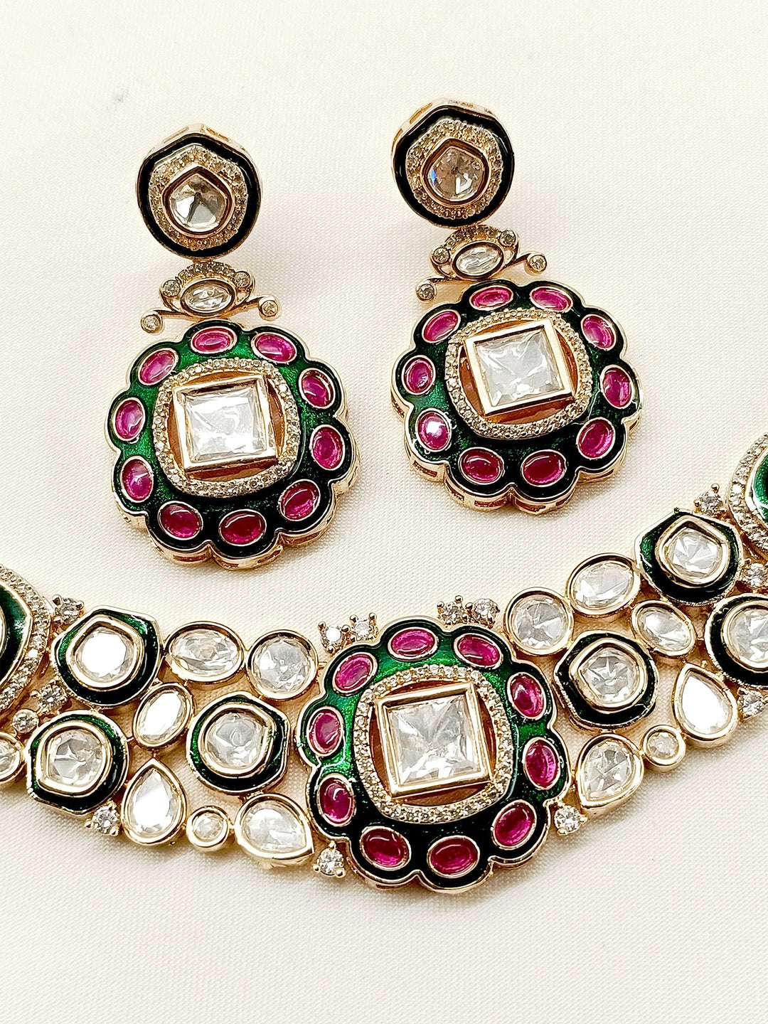 Adah M & G Kundan Necklace Set