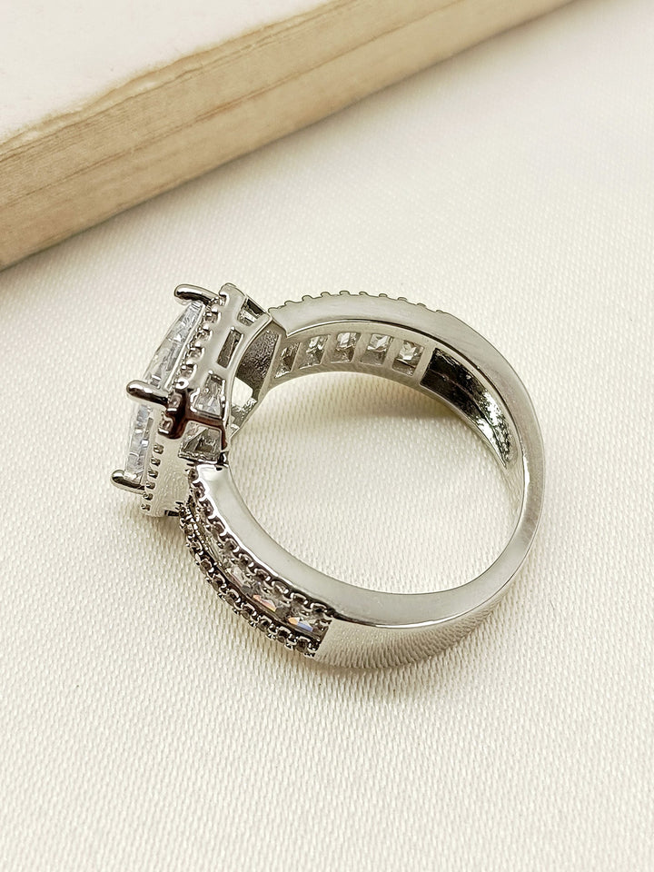 Chavi White American Diamond Finger Ring