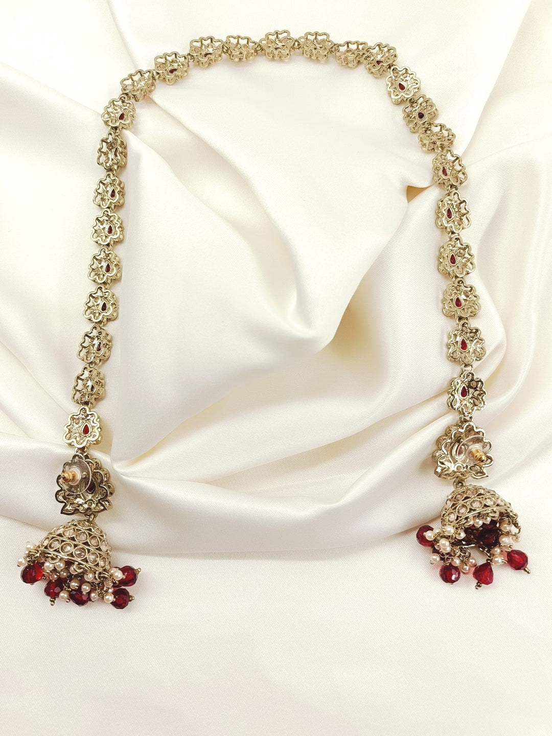 Paaro Ruby Polki Jhumki With Sheeshpatti